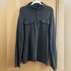 APT 9 Men’s Zip Up Sweater / Dark Gray / Size XL